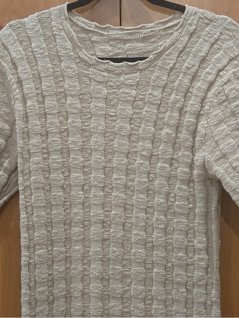 Classic Ribbed Cream Midi Dress - Picture 4 of 6